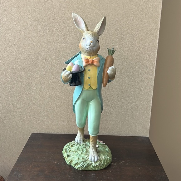 Tophat & Tail Easter Bunny New Figurine Madhatter Theme 16” Tall